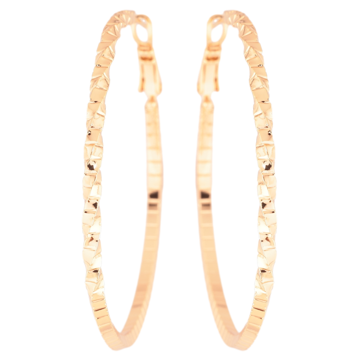 Сережки Xuping Позолота 18K кільця (конго) «Декоративний візерунок» ø 5см фото №7