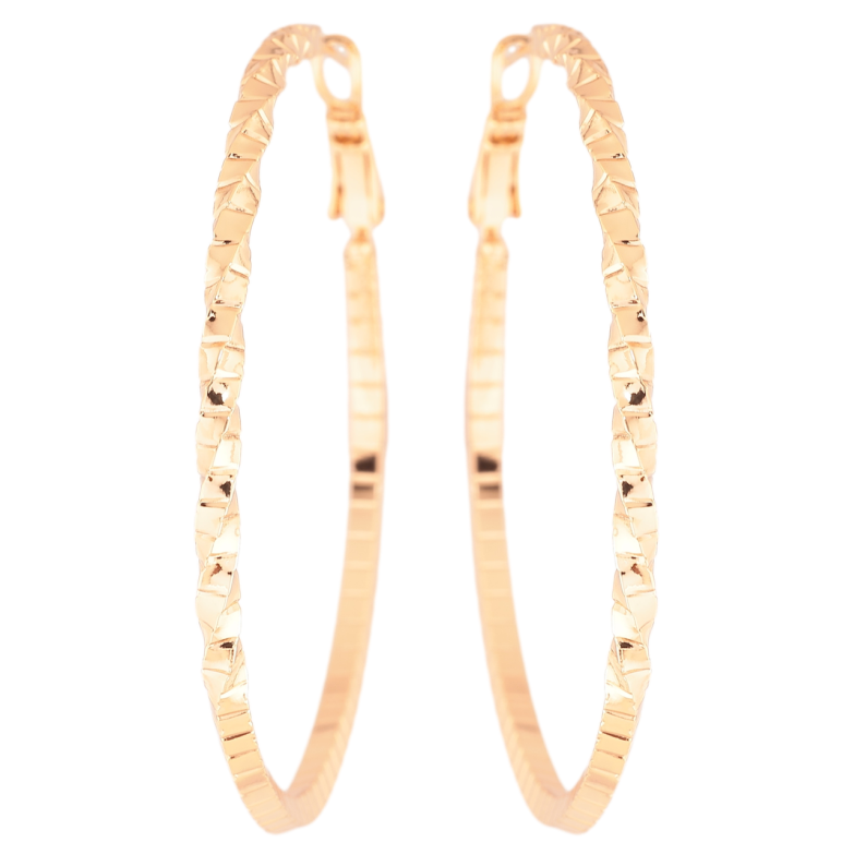 Серьги Xuping Позолота 18K кольца (конго) Декоративный узор ø 5см фото №1