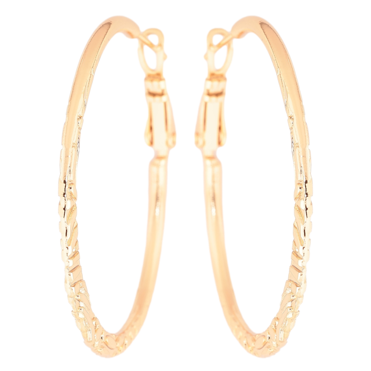 Сережки Xuping Позолота 18K кільця (конго) «Декоративний візерунок» ø 3.8см фото №16