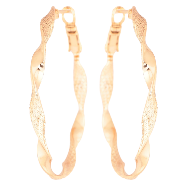 Серьги Xuping Позолота 18K кольца (конго) Декоративный узор ø 4см фото №20