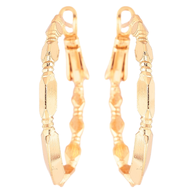 Сережки Xuping Позолота 18K кільця (конго) «Декоративний візерунок» ø 3см фото №14