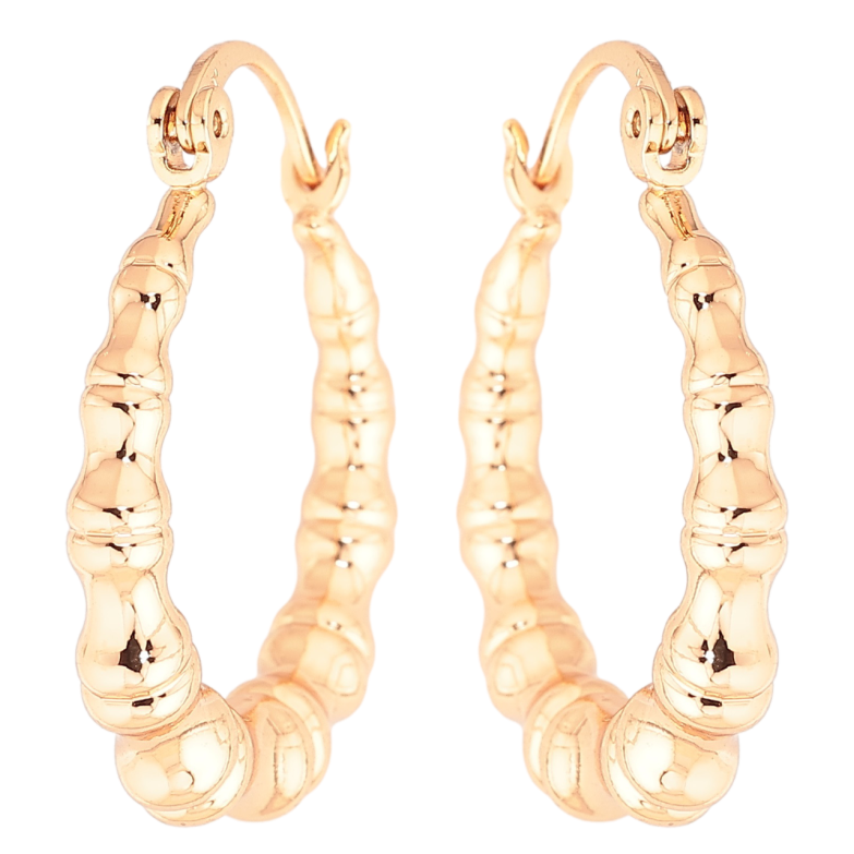 Серьги Xuping Позолота 18K кольца (конго) Декоративный узор ø 2.5см фото №1