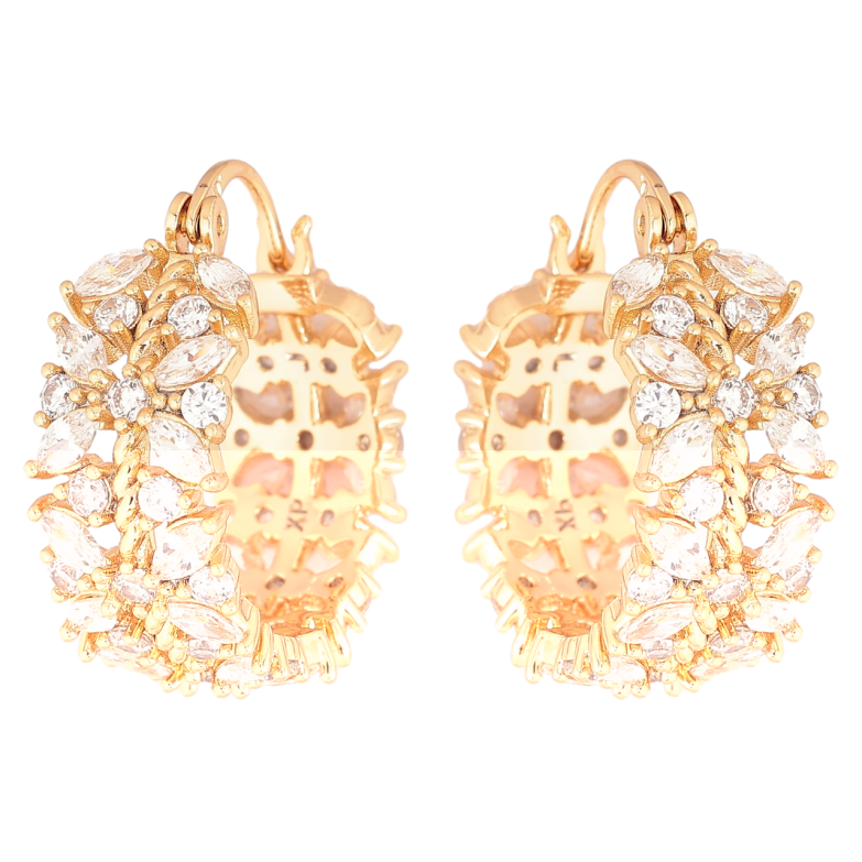 Серьги Xuping Позолота 18K замок-булавка Цветочный узор с кристаллами фото №1