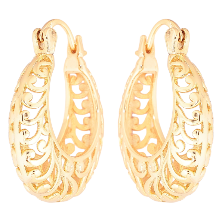 Серьги Xuping Позолота 18K замок-булавка Резной узор фото №6