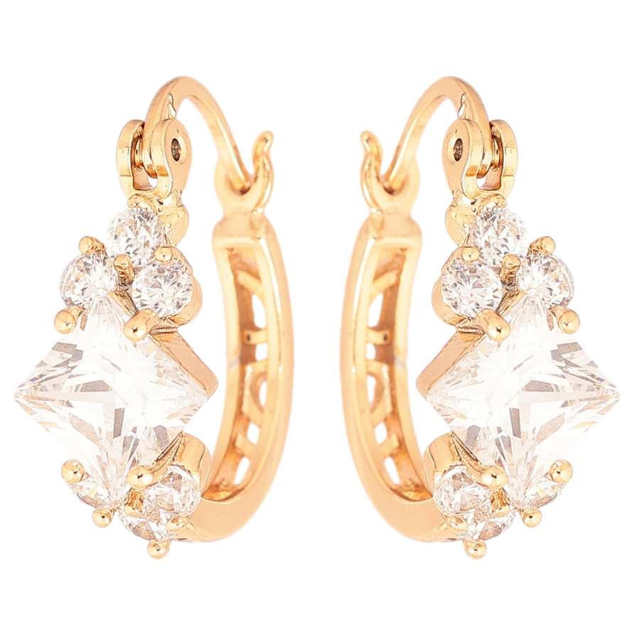 Серьги Xuping Позолота 18K замок-булавка Узор из кристаллов фото №1