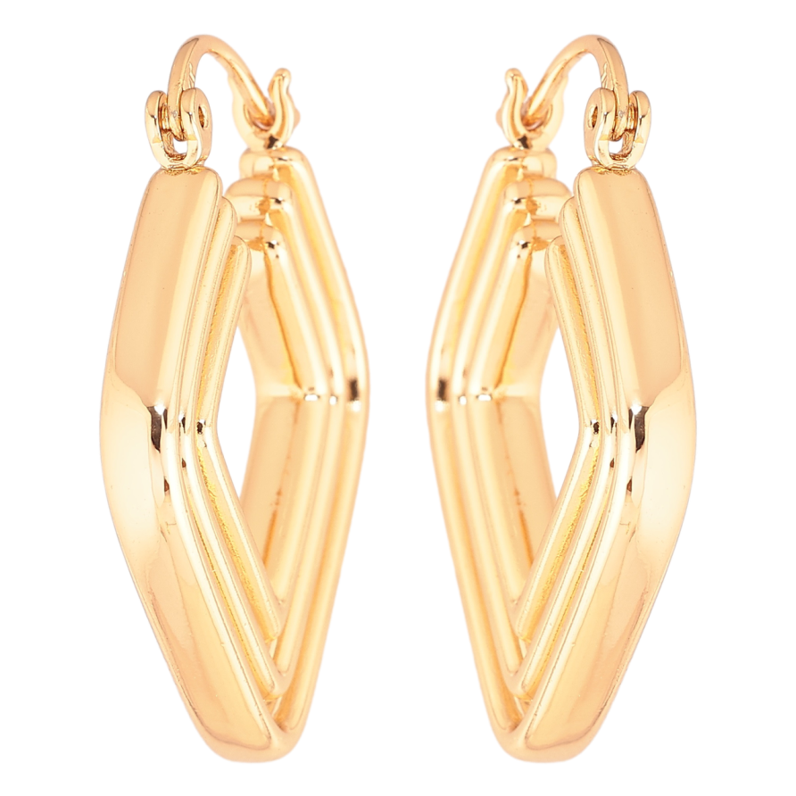 Сережки Xuping Позолота 18K замок-шпилька «Ромби» фото №1