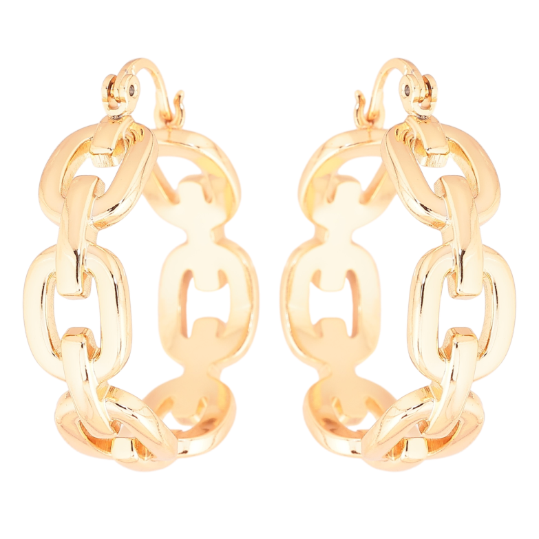 Сережки Xuping Позолота 18K замок-шпилька «Візерунок ланцюжок» фото №8