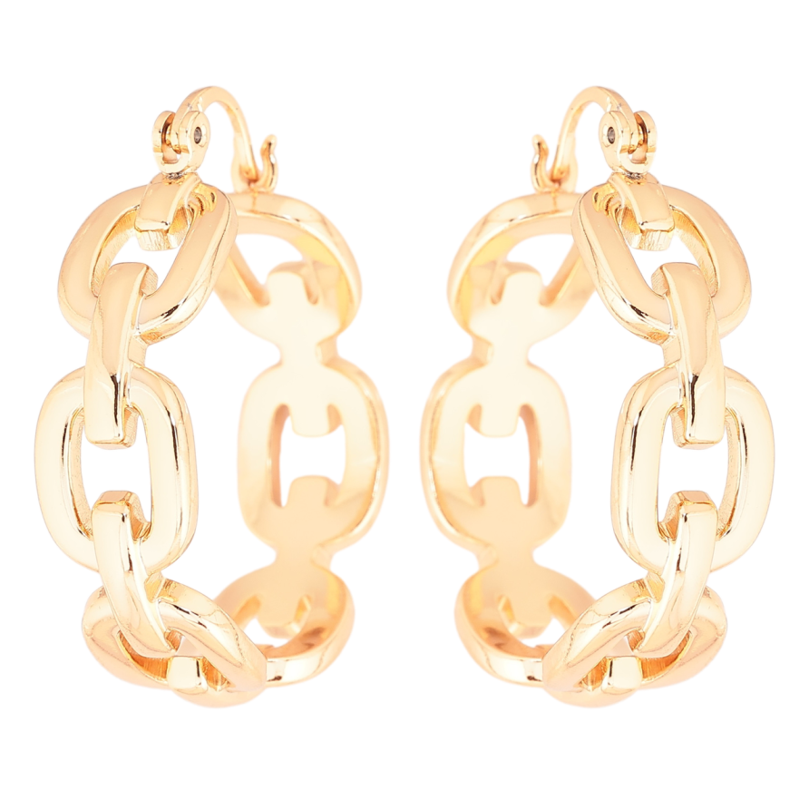 Серьги Xuping Позолота 18K замок-булавка Узор цепочка фото №1