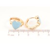 Сережки Xuping Позолота 18K колечка Сердечка з блакитною емаллю» фото №2
