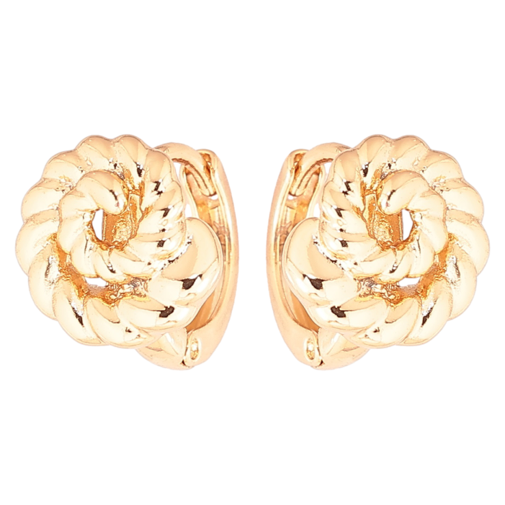 Серьги Xuping Позолота 18K колечки Спиральный узор фото №2