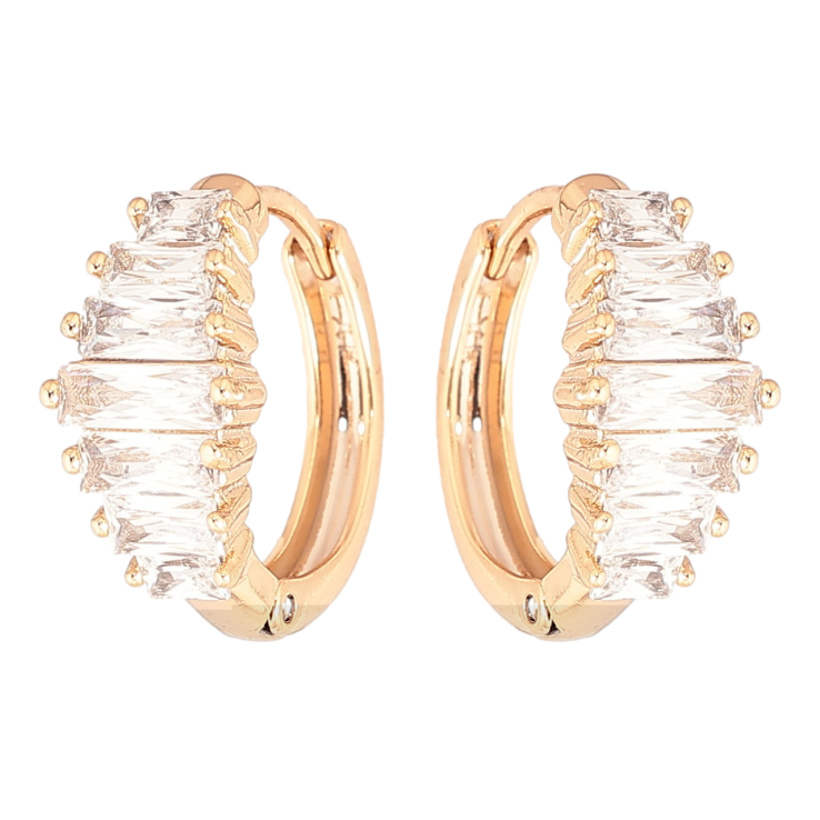 Сережки Xuping Позолота 18K колечка Доріжки кристалів» фото №16