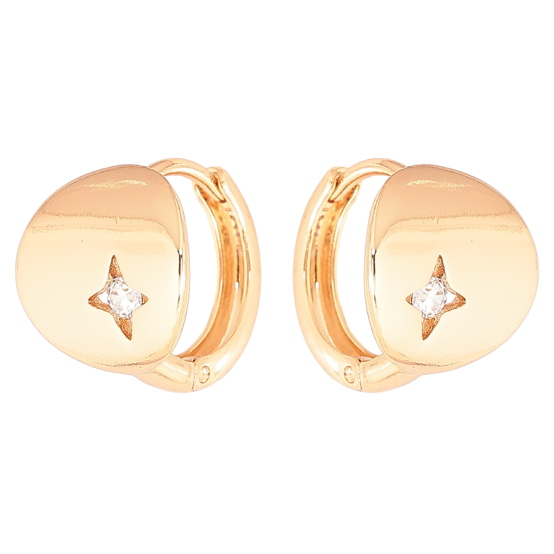 Сережки Xuping Позолота 18K колечка Візерунок з кришталевими зірками» фото №1