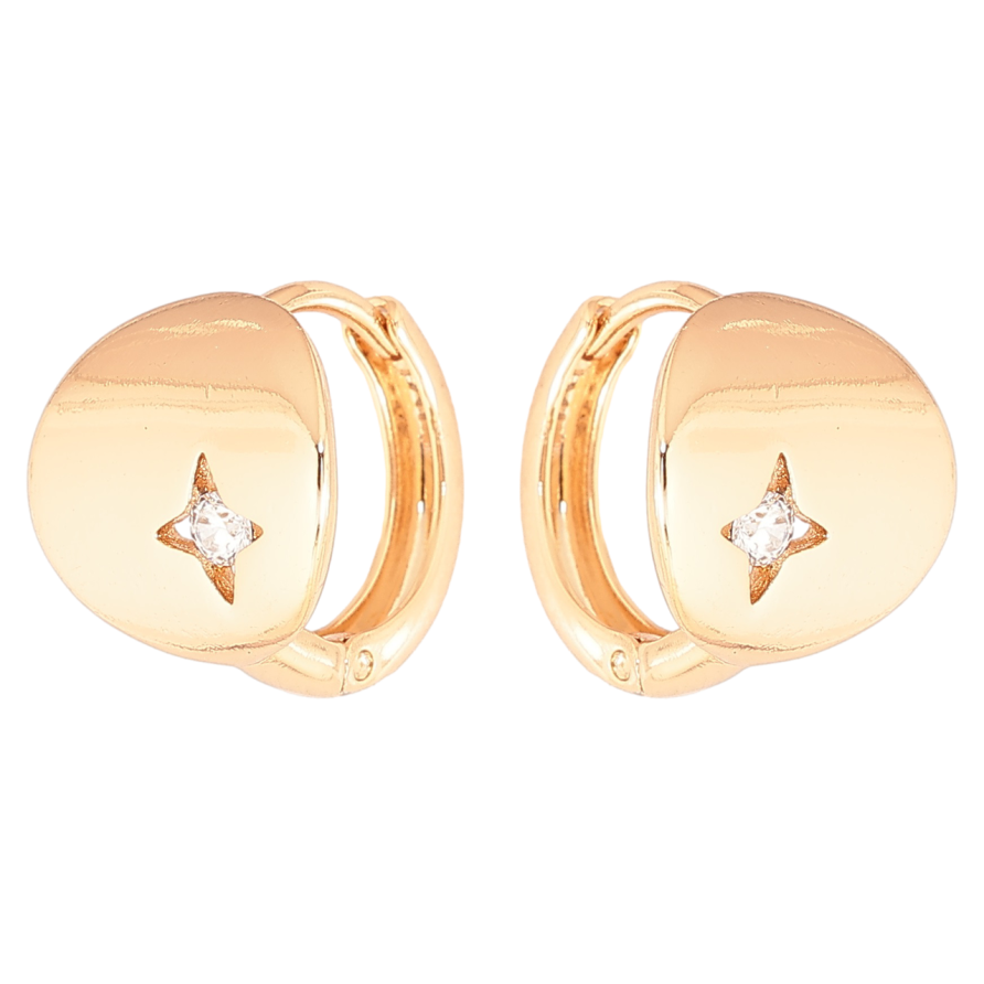 Серьги Xuping Позолота 18K колечки Узор с кристальными звездами фото №1