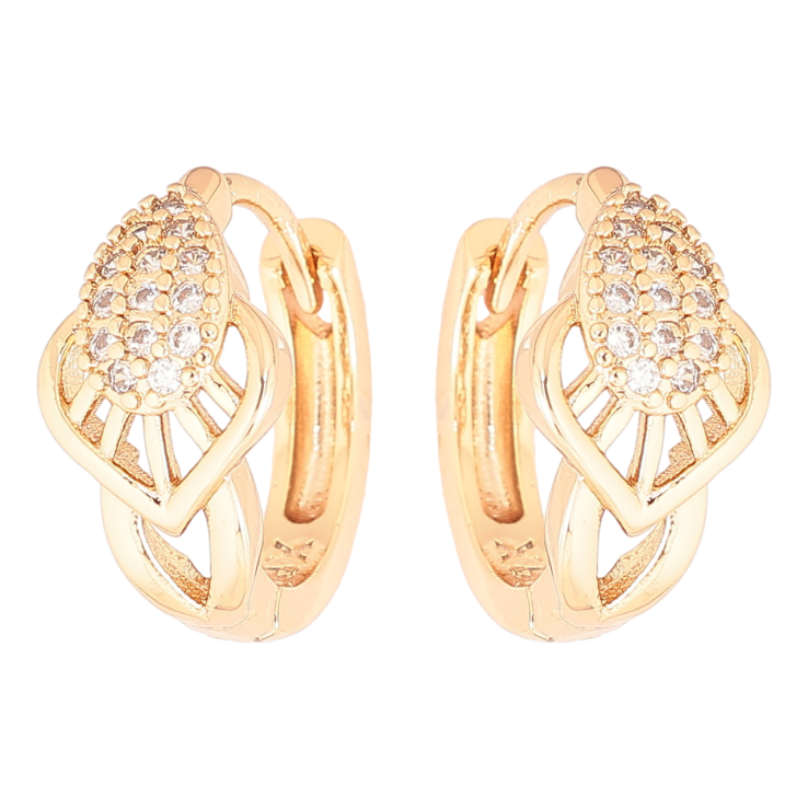 Серьги Xuping Позолота 18K колечки Декоративны узор с кристаллами фото №9