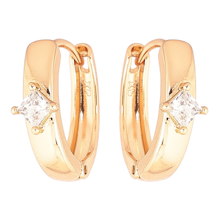 Серьги Xuping Позолота 18K колечки Узор с кристаллом фото №14