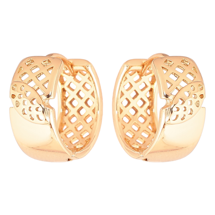 Серьги Xuping Позолота 18K колечки Декоративный резной орнамент фото №5