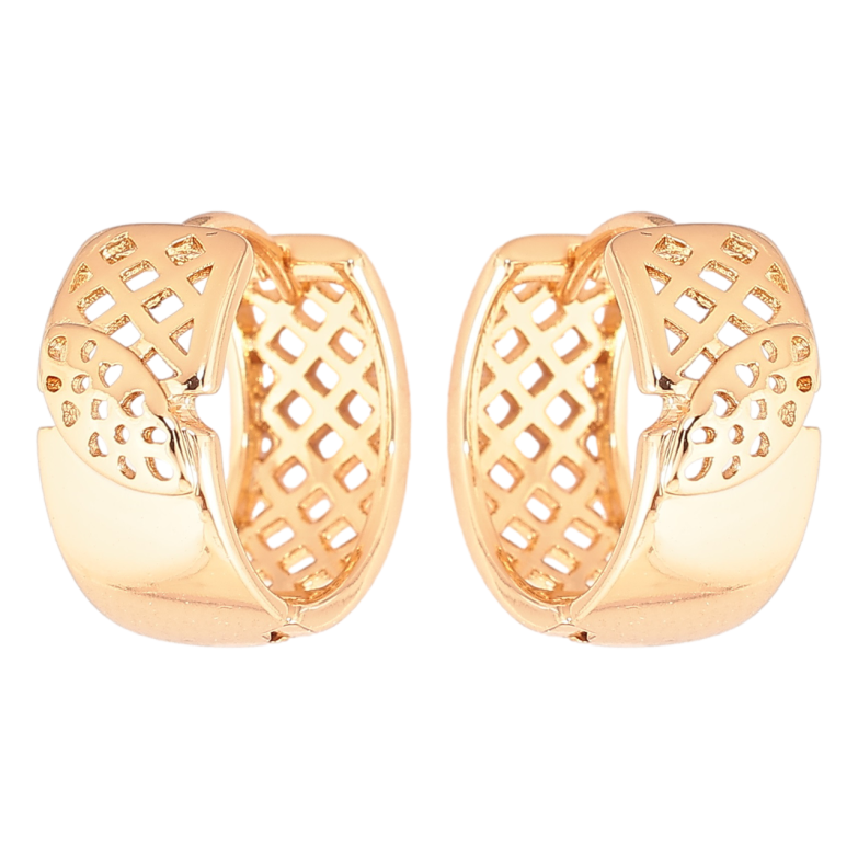 Серьги Xuping Позолота 18K колечки Декоративный резной орнамент фото №5