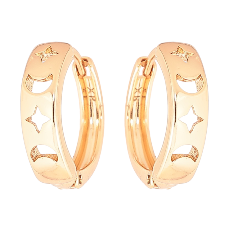 Сережки Xuping Позолота 18K колечка «Декоративний візерунок» фото №6