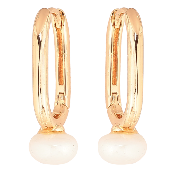 Серьги Xuping Позолота 18K колечки Овалы с жемчужинами фото №6