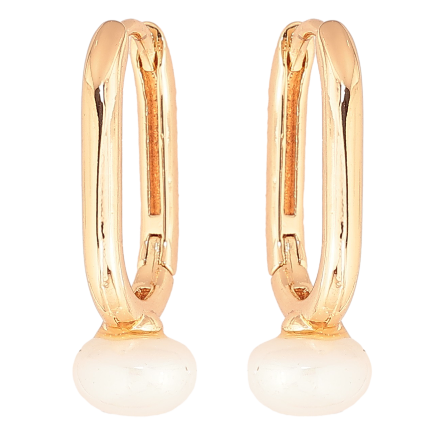 Серьги Xuping Позолота 18K колечки Овалы с жемчужинами фото №1