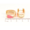 Серьги Xuping Позолота 18K колечки Узор сердечки с розовой эмалью фото №2