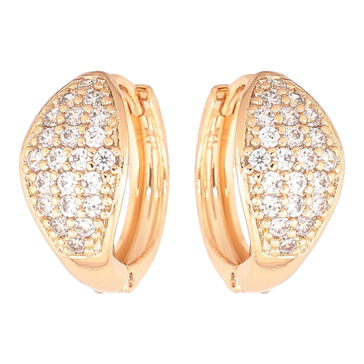 Сережки Xuping Позолота 18K колечка «Інкрустація кристалами» фото №6