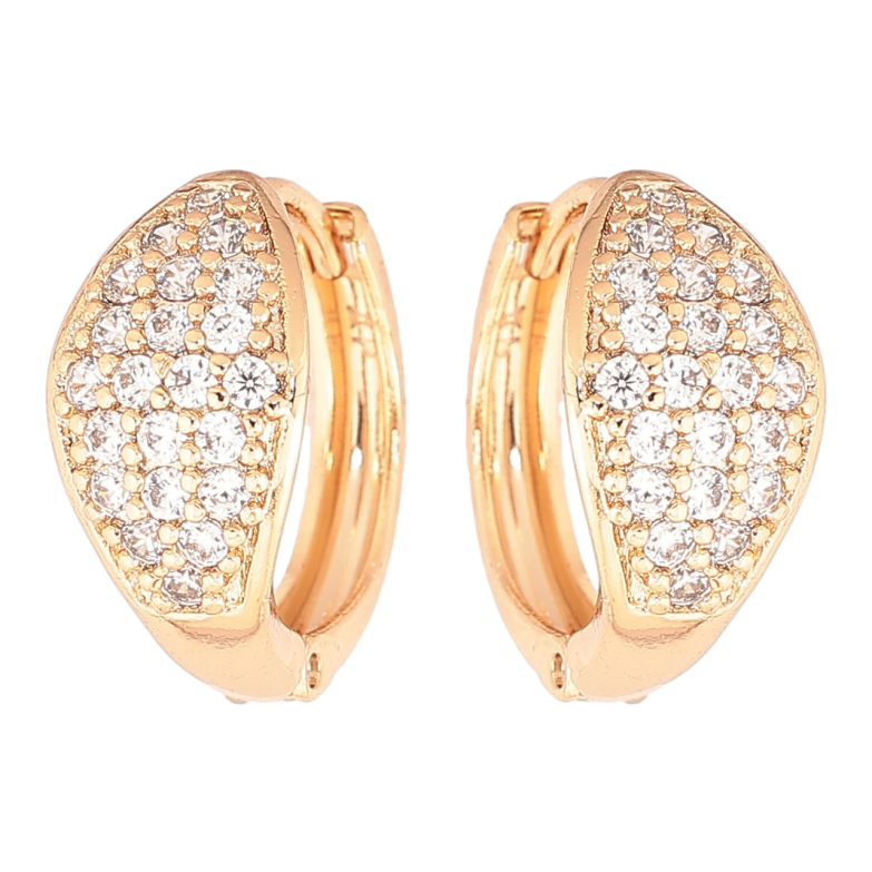 Серьги Xuping Позолота 18K колечки Инкрустация кристаллами фото №2