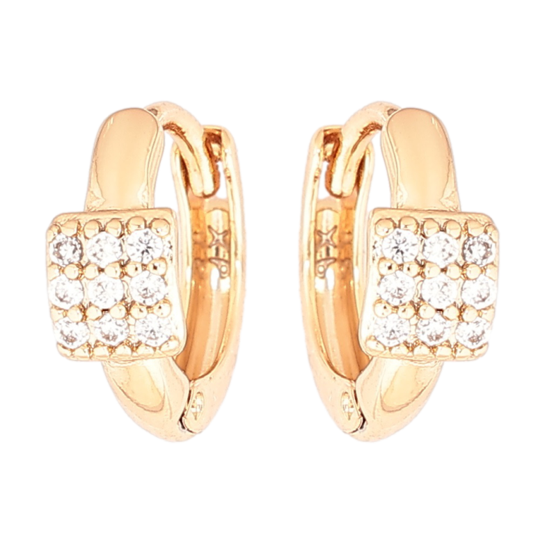 Сережки Xuping Позолота 18K колечка «Візерунок з кристалами» фото №1