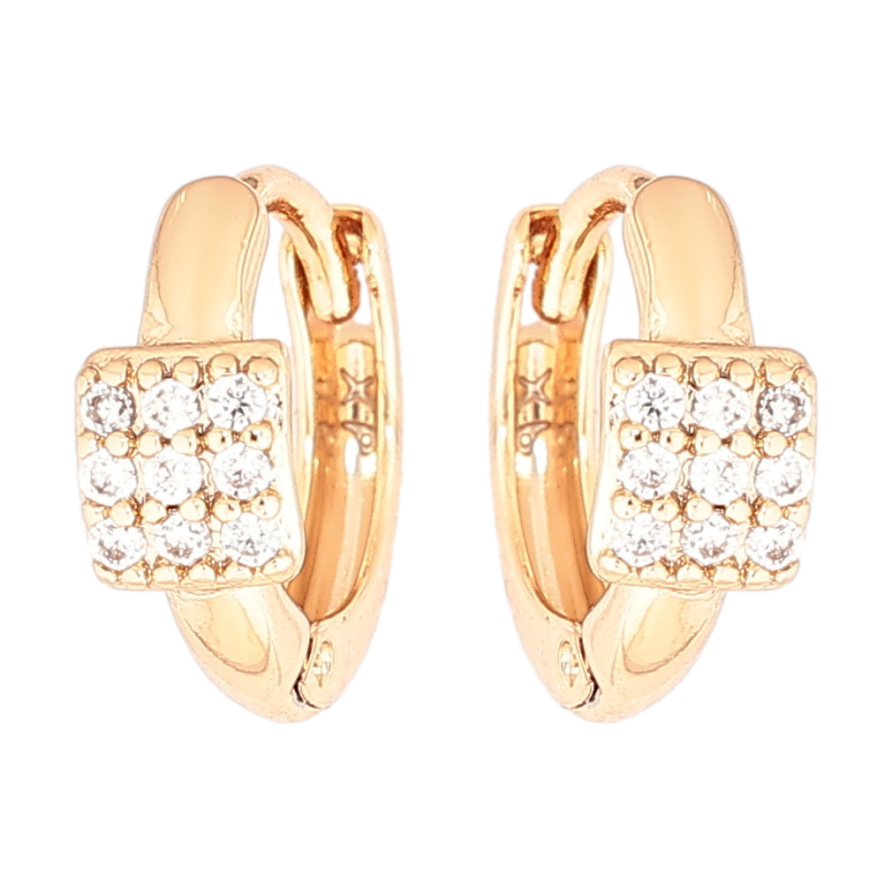 Серьги Xuping Позолота 18K колечки Узор с кристаллами фото №1