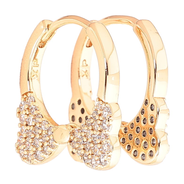 Серьги Xuping Позолота 18K колечки Банты с инкрустацией кристаллами фото №1