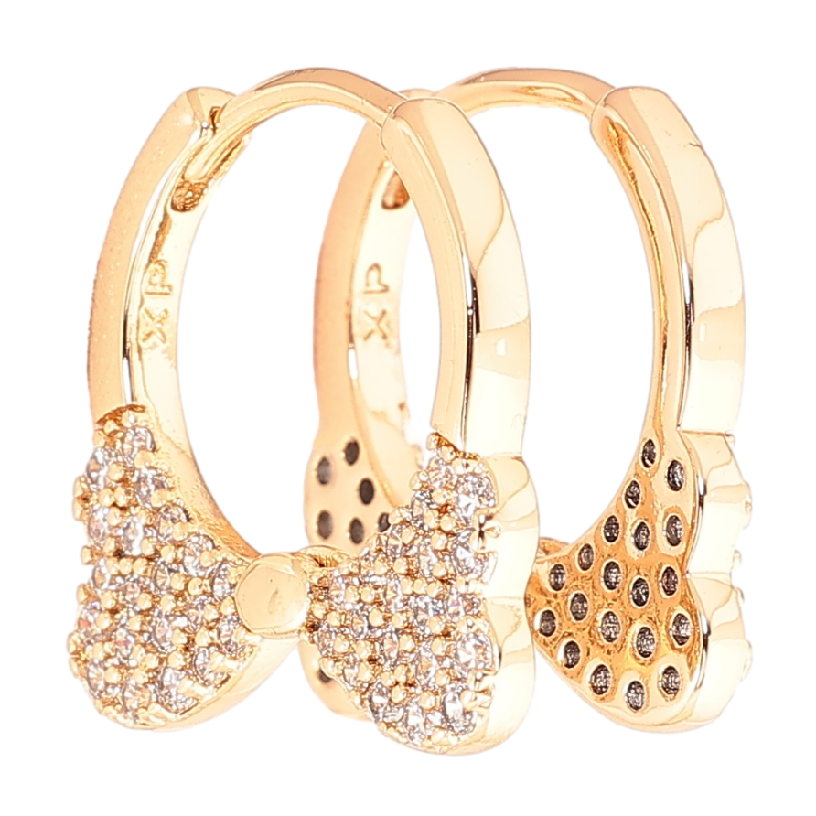 Серьги Xuping Позолота 18K колечки Банты с инкрустацией кристаллами фото №1