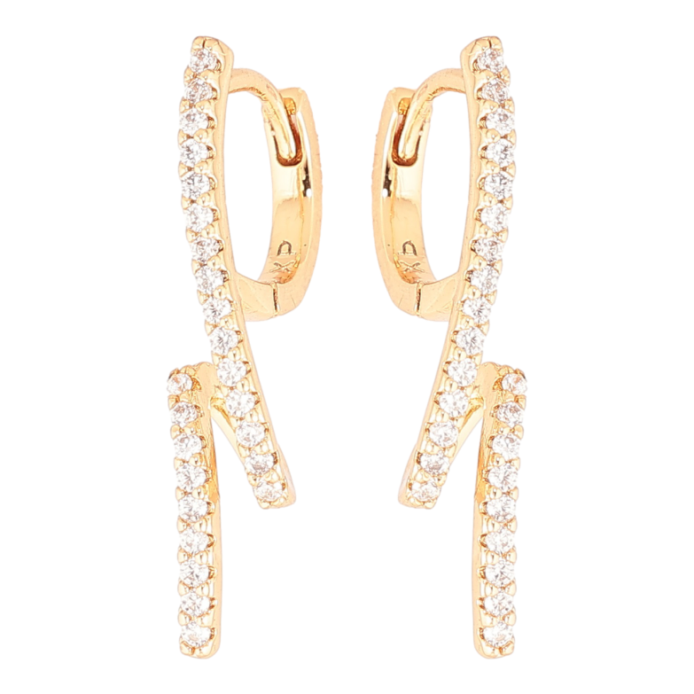 Сережки Xuping Позолота 18K колечка «Кручені доріжки кристалів» фото №1