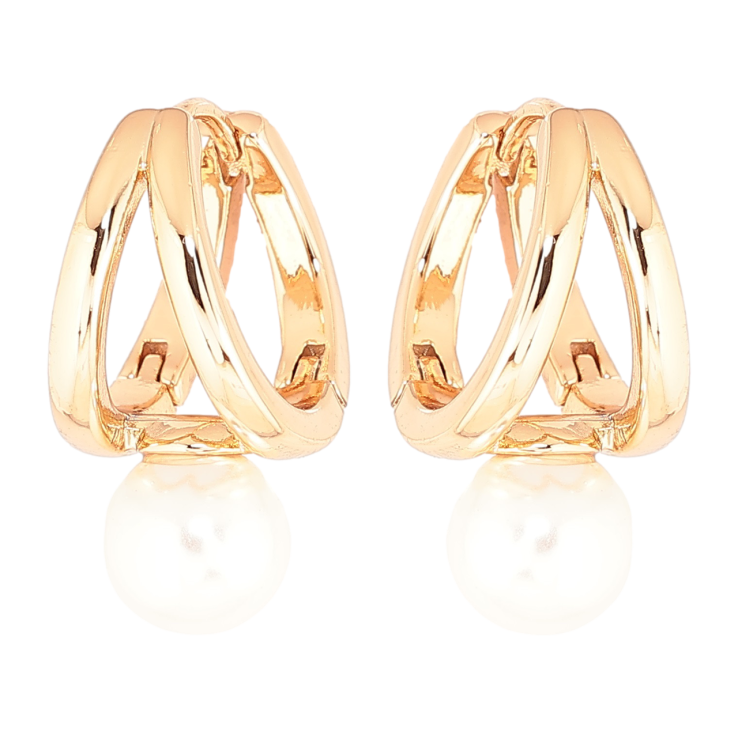 Серьги Xuping Позолота 18K колечки Узор с жемчужинами фото №25