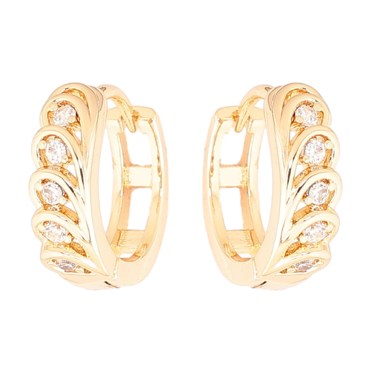 Серьги Xuping Позолота 18K колечки Узор с кристаллами фото №15