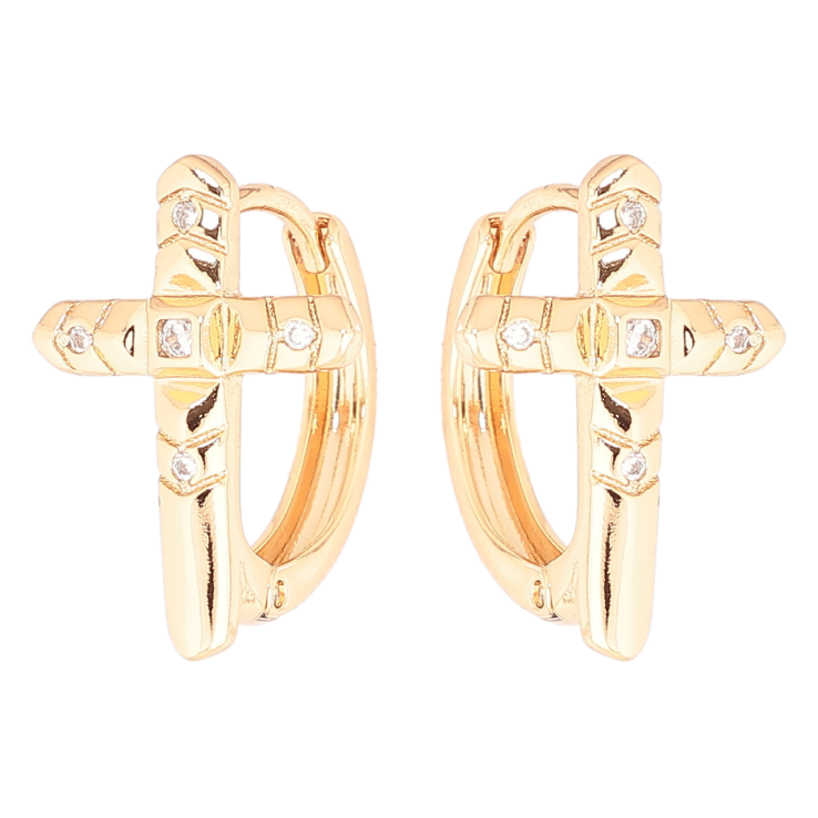 Серьги Xuping Позолота 18K колечки Крестики фото №11