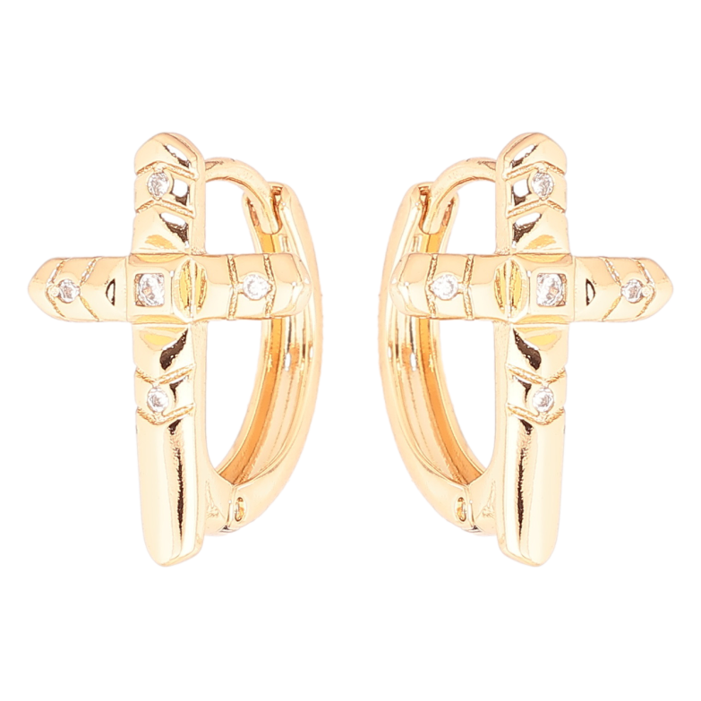 Сережки Xuping Позолота 18K колечка «Хрестики» фото №1