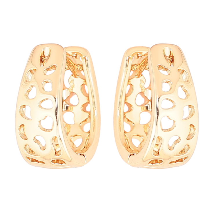 Сережки Xuping Позолота 18K колечка «Різьблений візерунок» фото №4