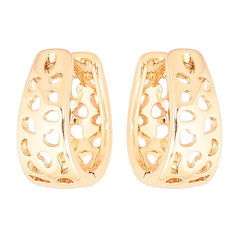 Сережки Xuping Позолота 18K колечка «Різьблений візерунок» фото №1