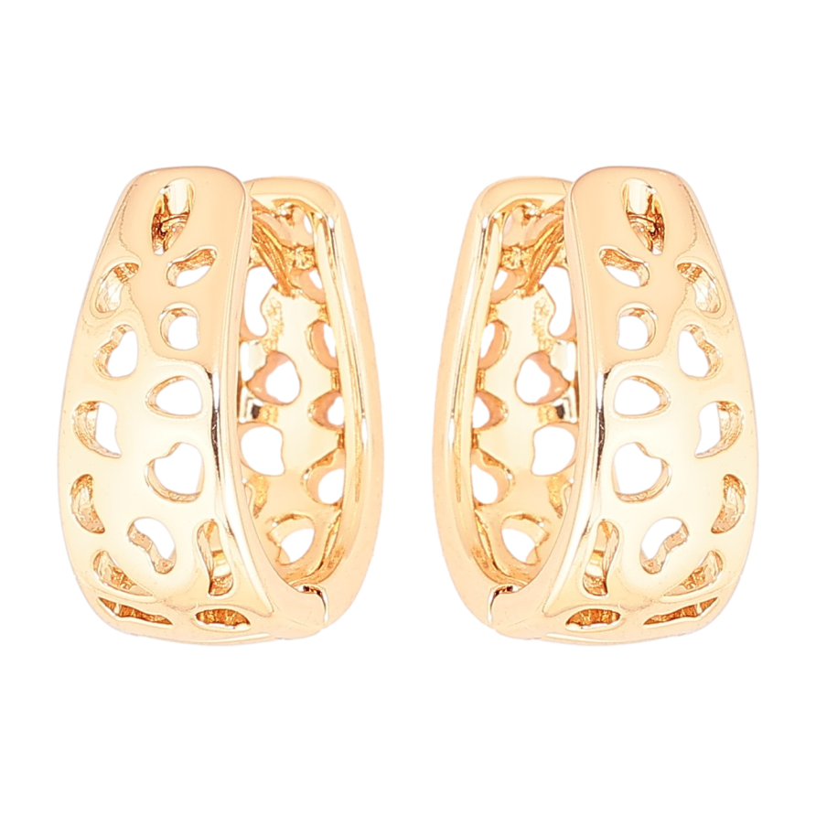 Сережки Xuping Позолота 18K колечка «Різьблений візерунок» фото №1