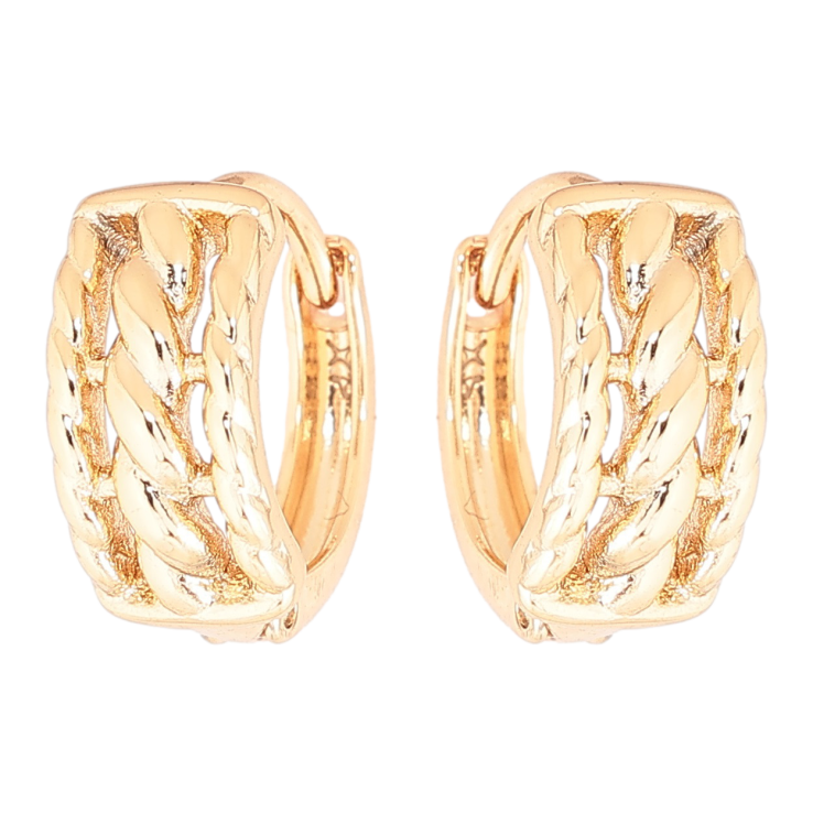 Серьги Xuping Позолота 18K колечки Декоративный узор фото №2
