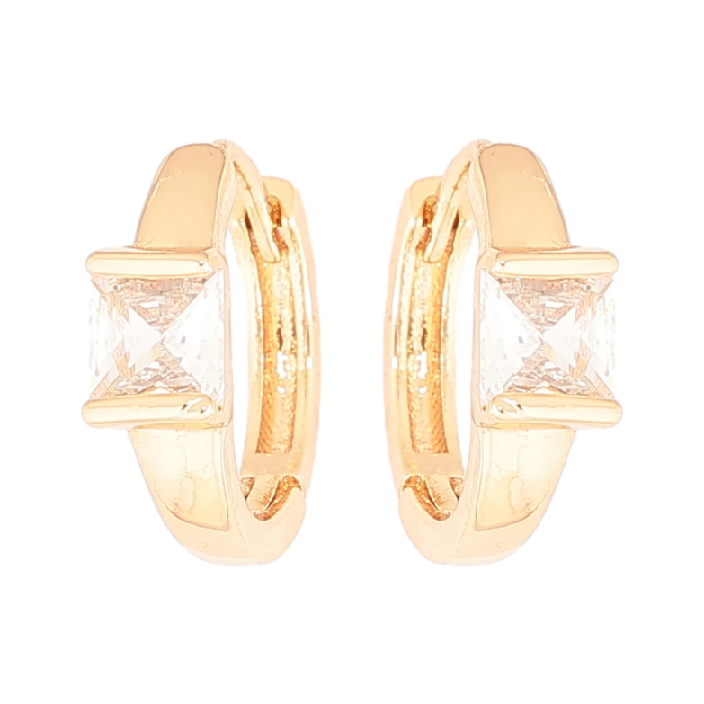 Сережки Xuping Позолота 18K колечка «Кристальні вставки» фото №2