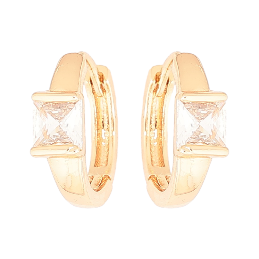 Сережки Xuping Позолота 18K колечка «Кристальні вставки» фото №1