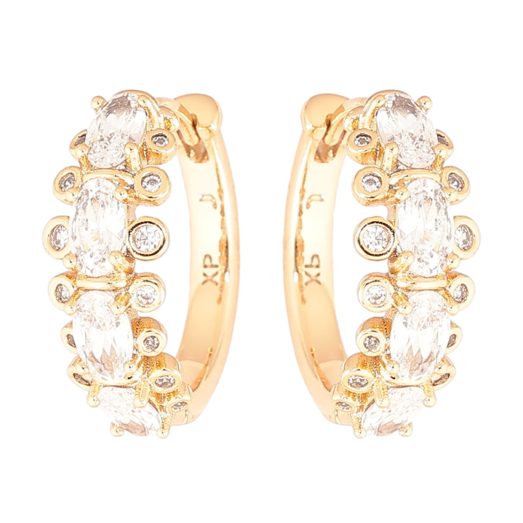 Серьги Xuping Позолота 18K колечки Декоративный узор с кристаллами фото №17 Серьги Xuping Позолота 18K колечки Декоративный узор с кристаллами фото №17