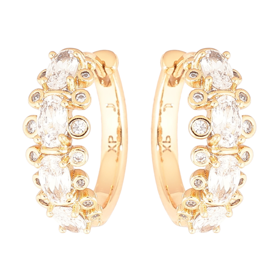Серьги Xuping Позолота 18K колечки Декоративный узор с кристаллами фото №1 Серьги Xuping Позолота 18K колечки Декоративный узор с кристаллами фото №1