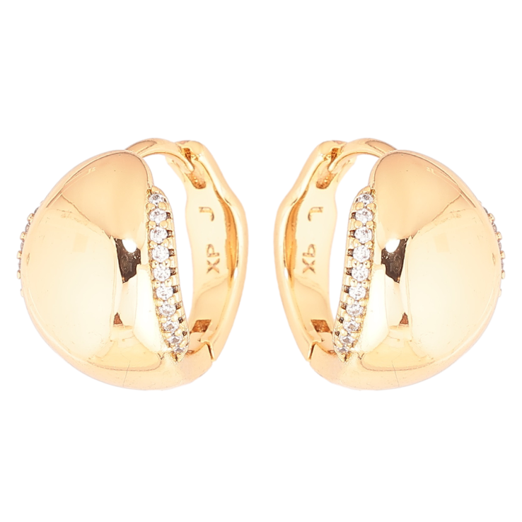 Сережки Xuping Позолота 18K колечка «Візерунок з доріжками кристалів» фото №12