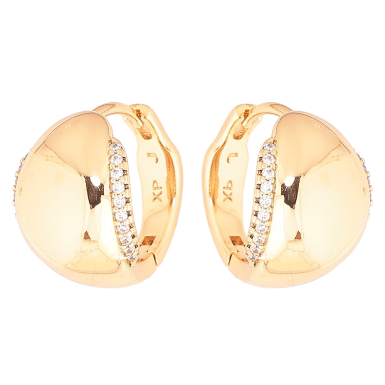 Сережки Xuping Позолота 18K колечка «Візерунок з доріжками кристалів» фото №1