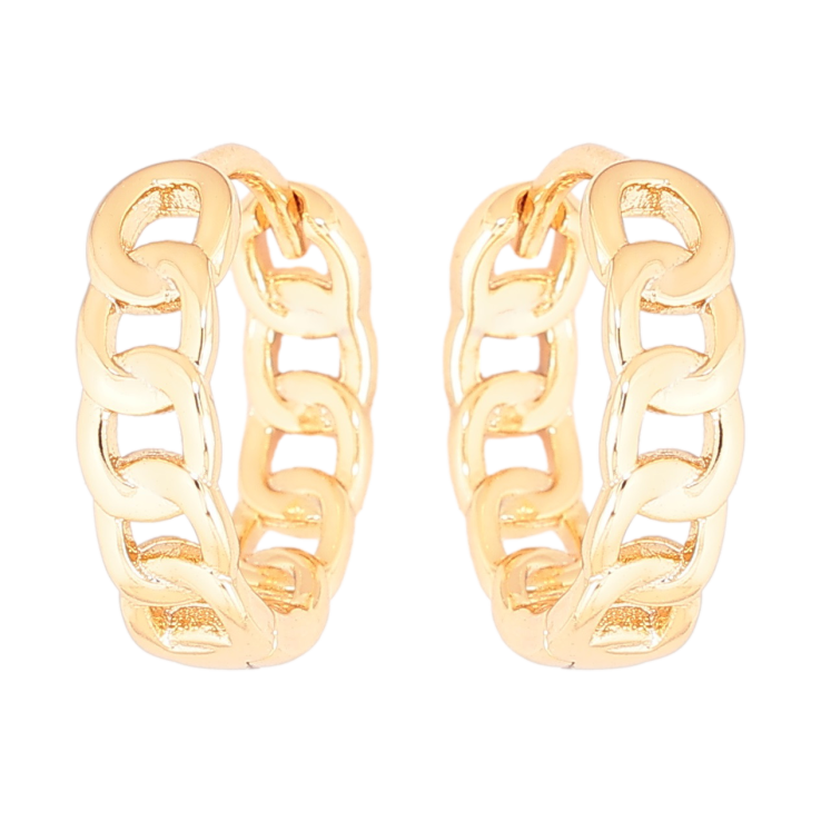 Серьги Xuping Позолота 18K колечки Узор цепочка фото №12