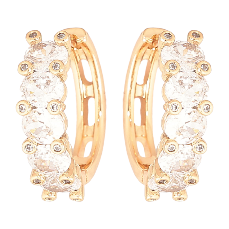 Серьги Xuping Позолота 18K колечки Дорожки кристаллов фото №19