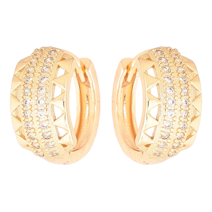 Сережки Xuping Позолота 18K колечка «Візерунок з доріжками кристалів» фото №17