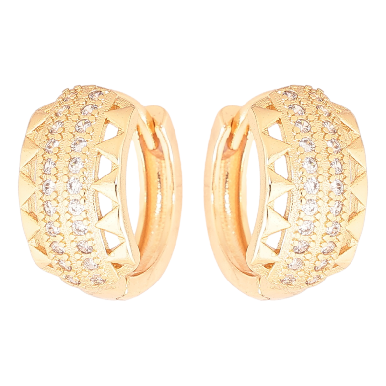 Серьги Xuping Позолота 18K колечки Узор с дорожками кристаллов фото №6